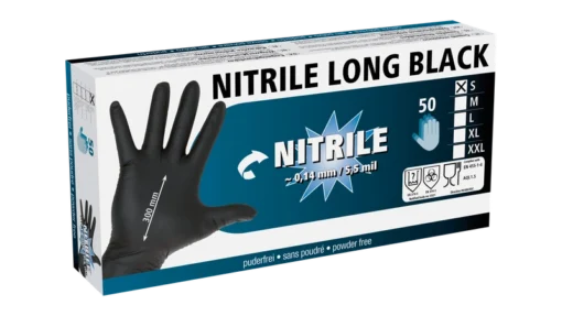 Handschuhe Long Black Nitril